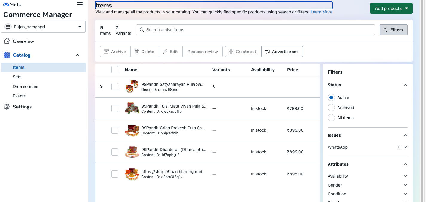 Whatsapp Catalogue Facebook Commerce