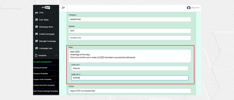Creating WhatsApp Business API Interactive Template